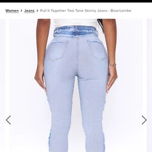 Fashion nova two toned blue jeans